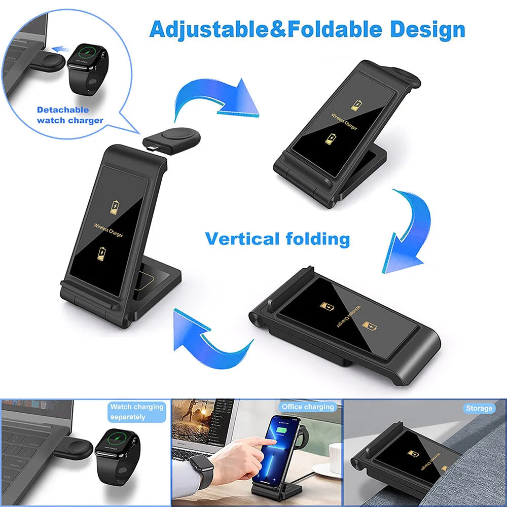 Soporte de carga inalámbrica 3 en 1